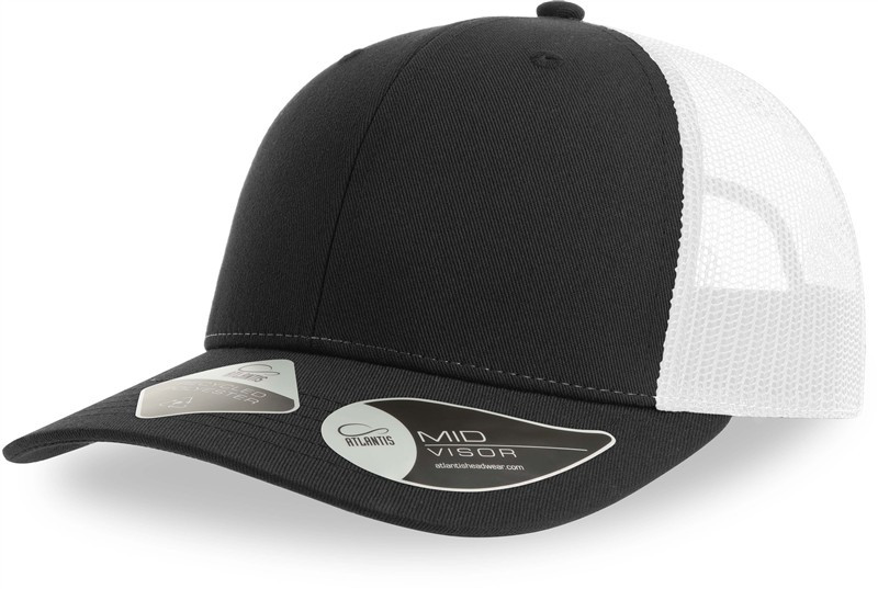 Atlantis Headwear Bryce 6 panelová Trucker kšiltovka 33.0102 black/white