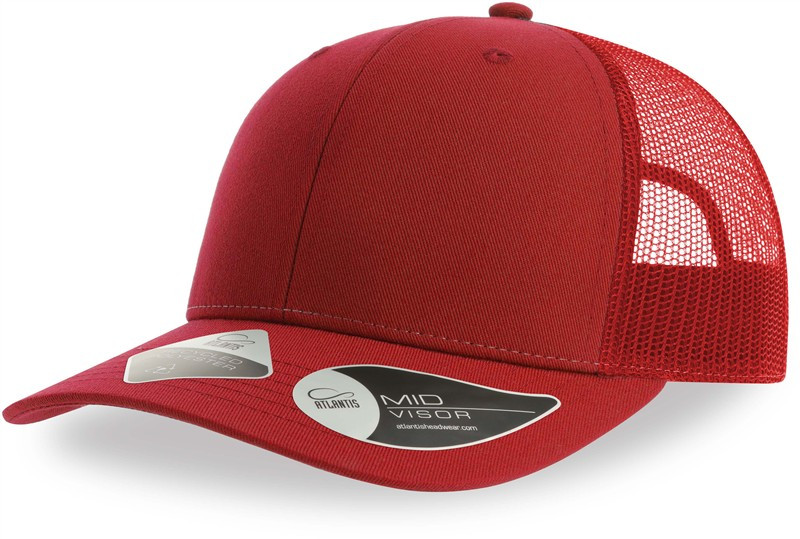 Atlantis Headwear Bryce 6 panelová Trucker kšiltovka 33.0102 red/red