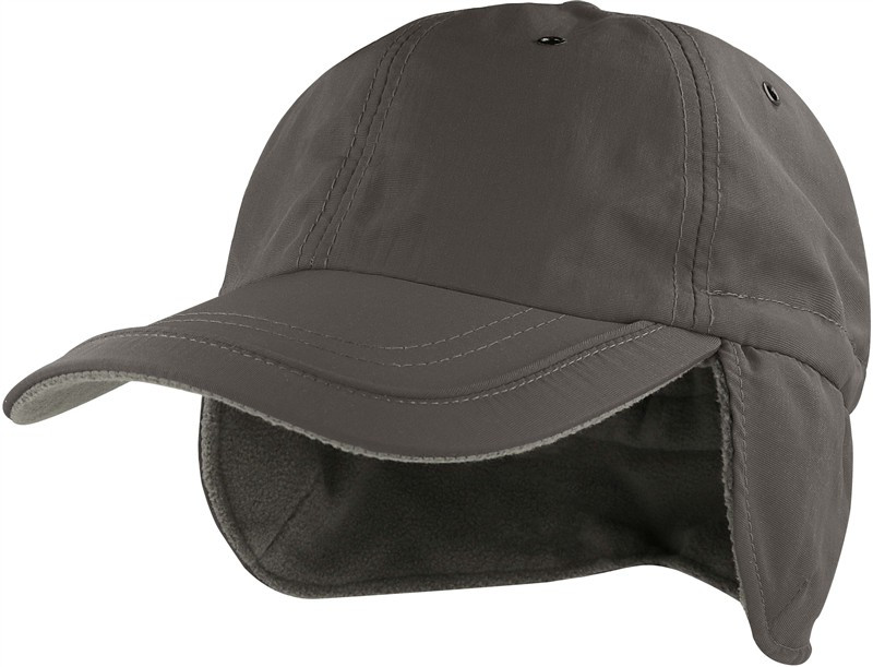 Atlantis Headwear Techno Flap-S 6 panelová kšiltovka s ochranou uší 33.0225 dark grey