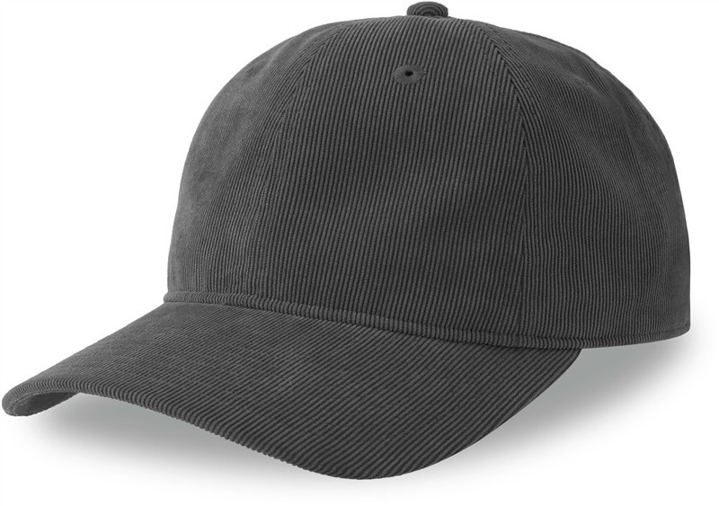 Atlantis Headwear Creep-S 6 panelová manšestrová kšiltovka 33.0227 dark grey - Dámské oblečení doplňky klobouky a&nbsp;kšiltovky