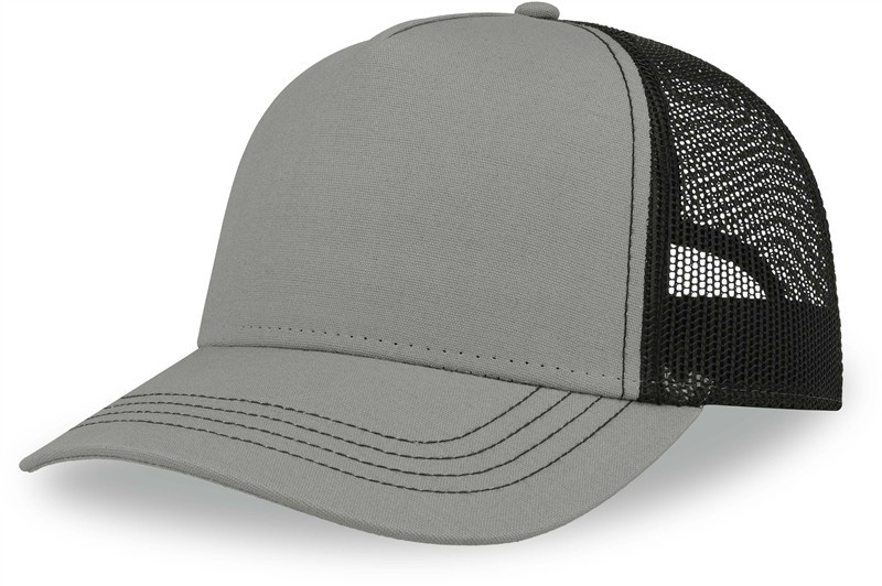 Atlantis Headwear Rapper Canvas-S 5 panelová Trucker kšiltovka 33.0234 grey/black - Dámské oblečení doplňky klobouky a&nbsp;kšiltovky