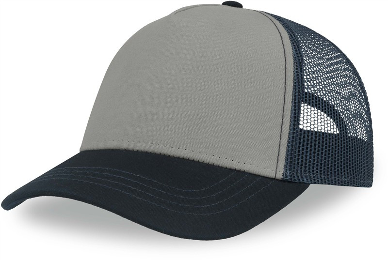 Atlantis Headwear Rapper Canvas-S 5 panelová Trucker kšiltovka 33.0234 grey/navy