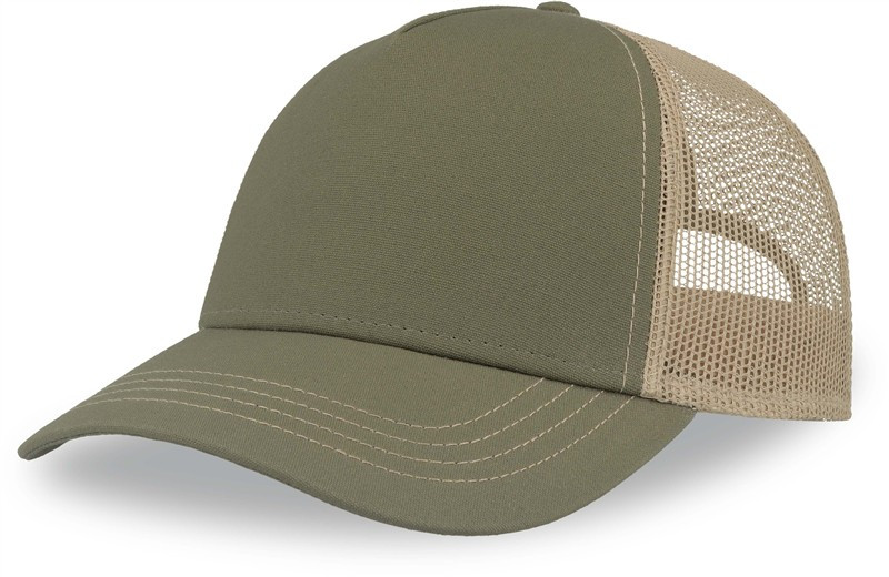 Atlantis Headwear Rapper Canvas-S 5 panelová Trucker kšiltovka 33.0234 olive/khaki