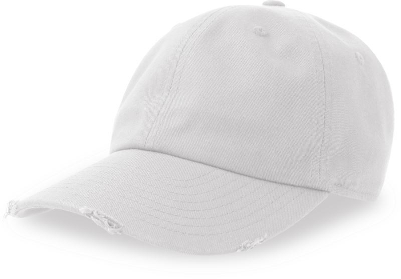Atlantis Headwear Dad Hat Destroyed-S 6 panelová baseballová kšiltovka 33.0243 white