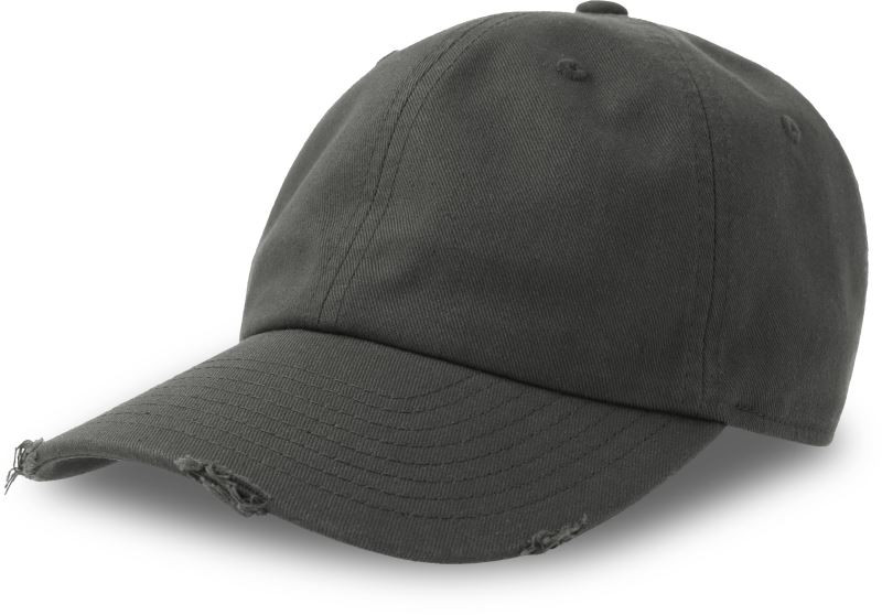 Atlantis Headwear Dad Hat Destroyed-S 6 panelová baseballová kšiltovka 33.0243 dark grey - Dámské oblečení doplňky klobouky a&nbsp;kšiltovky