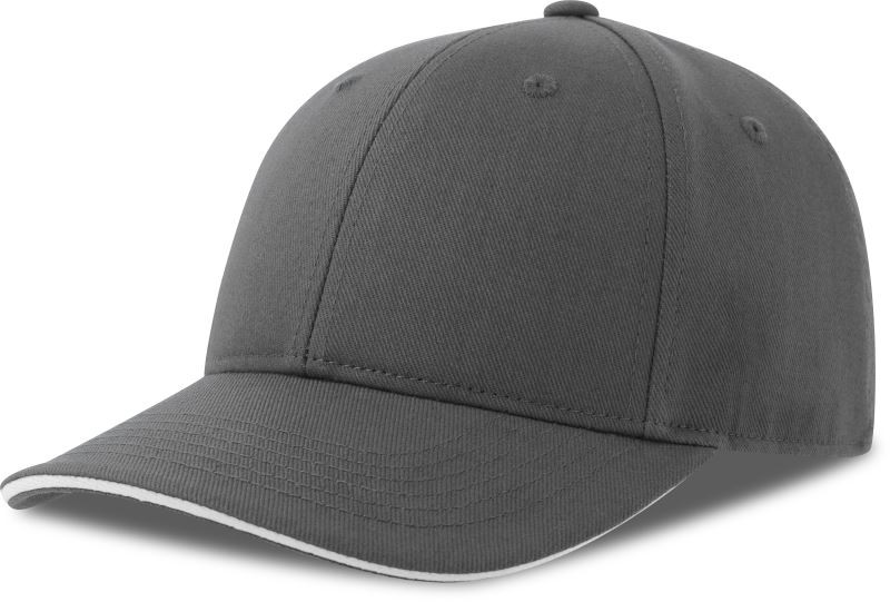 Atlantis Headwear Liberty Sandwich-S 6 panelová baseballová kšiltovka 33.0251 dark grey/white