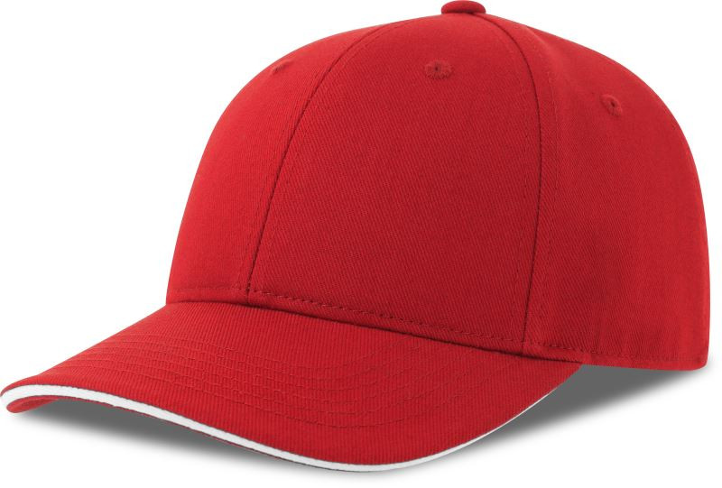 Atlantis Headwear Liberty Sandwich-S 6 panelová baseballová kšiltovka 33.0251 red/white