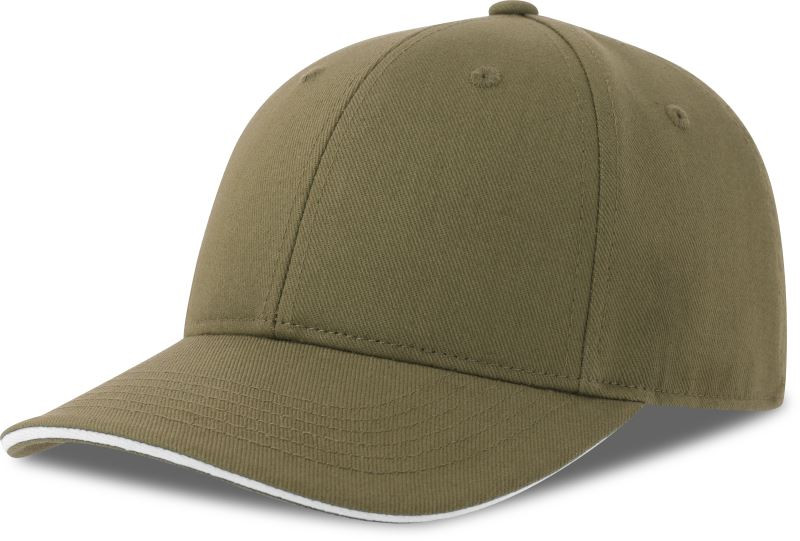 Atlantis Headwear Liberty Sandwich-S 6 panelová baseballová kšiltovka 33.0251 olive/white