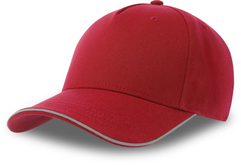Atlantis Headwear Reflect-S 5 panelová baseballová kšiltovka 33.0254 red