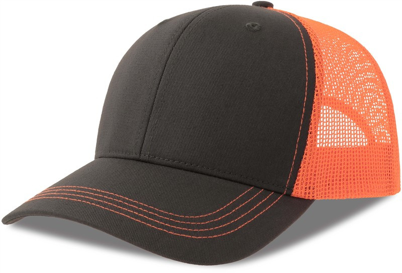 Atlantis Headwear Sonic-S 6 panelová Trucker kšiltovka 33.0259 dark grey/orange fluo