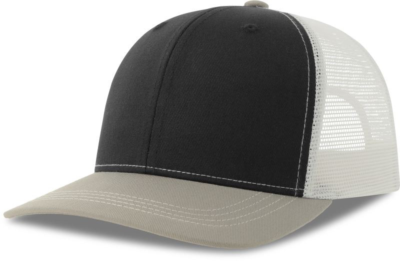 Atlantis Headwear Sonic-S 6 panelová Trucker kšiltovka 33.0259 black/grey melange/white