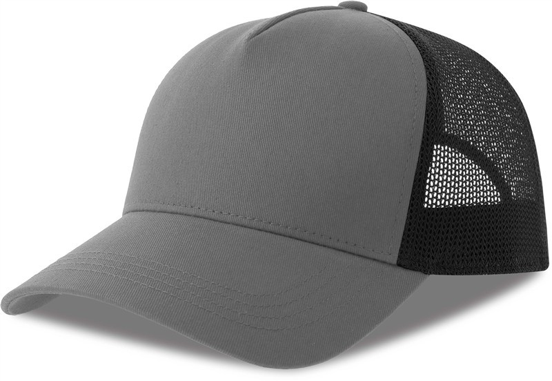 Atlantis Headwear Rapper Cotton-S 5 panelová Trucker kšiltovka 33.0260 grey/black