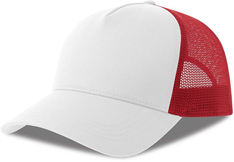 Atlantis Headwear Rapper Cotton-S 5 panelová Trucker kšiltovka 33.0260 white/red