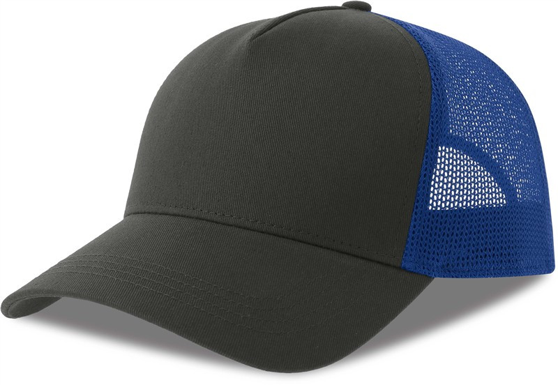 Atlantis Headwear Rapper Cotton-S 5 panelová Trucker kšiltovka 33.0260 dark grey/royal - Dámské oblečení doplňky klobouky a&nbsp;kšiltovky
