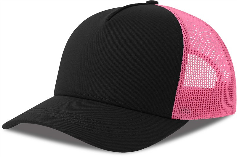 Atlantis Headwear Rapper Cotton-S 5 panelová Trucker kšiltovka 33.0260 black/fuchsia fluo
