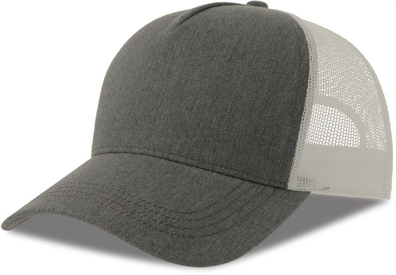 Atlantis Headwear Rapper Cotton-S 5 panelová Trucker kšiltovka 33.0260 grey melange/white