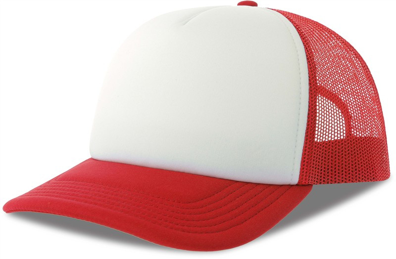 Atlantis Headwear Rapper-S 5 panelová Trucker kšiltovka 33.0262 white/red