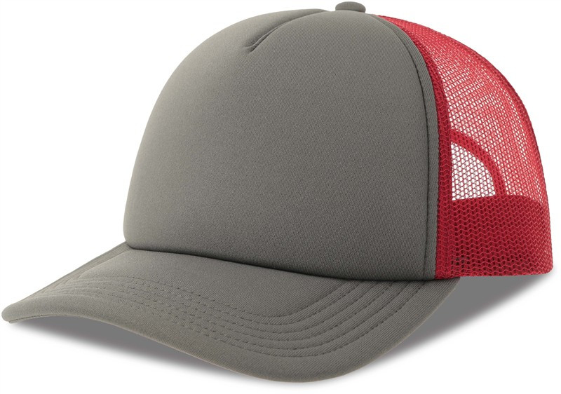 Atlantis Headwear Rapper-S 5 panelová Trucker kšiltovka 33.0262 dark grey/burgundy