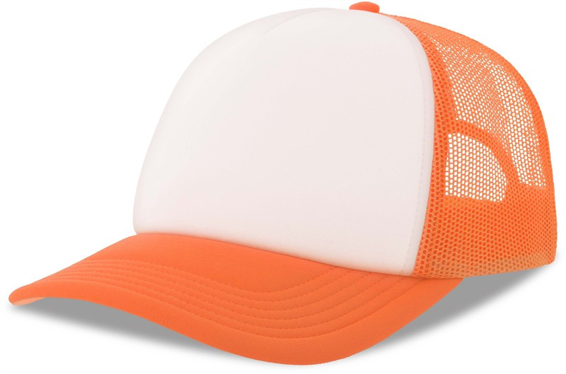 Atlantis Headwear Rapper-S 5 panelová Trucker kšiltovka 33.0262 white/orange fluo