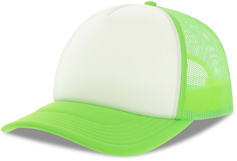 Atlantis Headwear Rapper-S 5 panelová Trucker kšiltovka 33.0262 white/green fluo