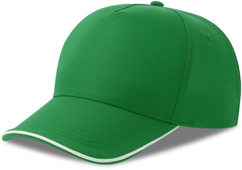 Atlantis Headwear Recy Five Piping 5 panelová sandwich kšiltovka 33.0282 green/white