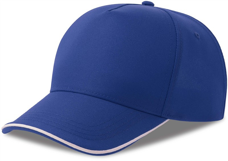 Atlantis Headwear Recy Five Piping 5 panelová sandwich kšiltovka 33.0282 royal/white