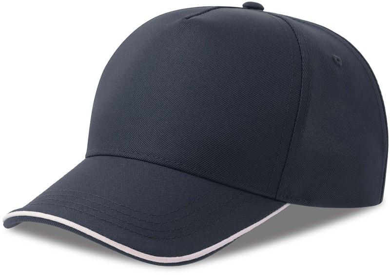 Atlantis Headwear Recy Five Piping 5 panelová sandwich kšiltovka 33.0282 navy/white