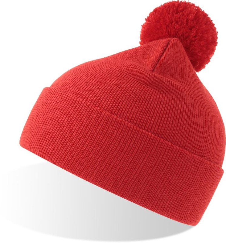 Atlantis Headwear Wind-S Pompom Pletená čepice s bambulí 33.0294 red