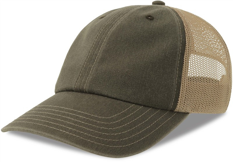 Atlantis Headwear Teon 6 panelová kšiltovka Vintage Trucker 33.0303 olive/khaki