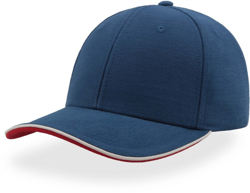 Atlantis Headwear Pilot Piping Sandwich 6 panelová broušená sandwich kšiltovka 33.0502 royal/white