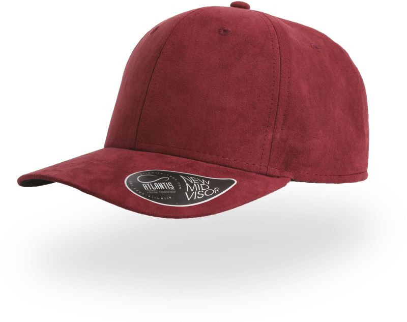 Atlantis Headwear Fam 6 Panelová čepice semišového vzhledu 33.4070 burgundy - Dámské oblečení doplňky klobouky a&nbsp;kšiltovky
