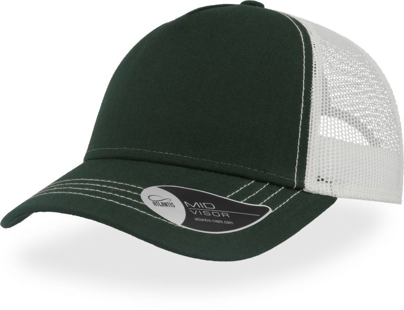 Atlantis Headwear Rapper Canvas 5 panelová síťovaná kšiltovka "Rapper Canvas" 33.6060 bottle green/white