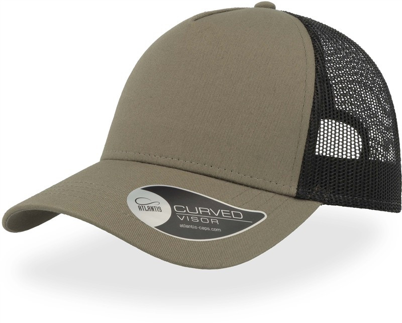 Atlantis Headwear Rapper Cotton 5 panelová Trucker kšiltovka "Rapper" 33.8020 olive/black - Dámské oblečení doplňky klobouky a&nbsp;kšiltovky