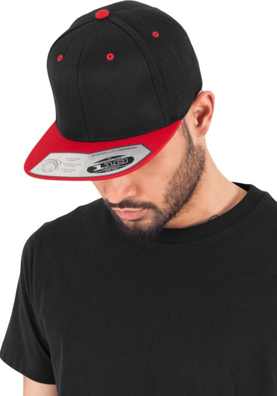 Flexfit 110 6 panelová kšiltovka "Fitted Snapback" 55.0110 black/red