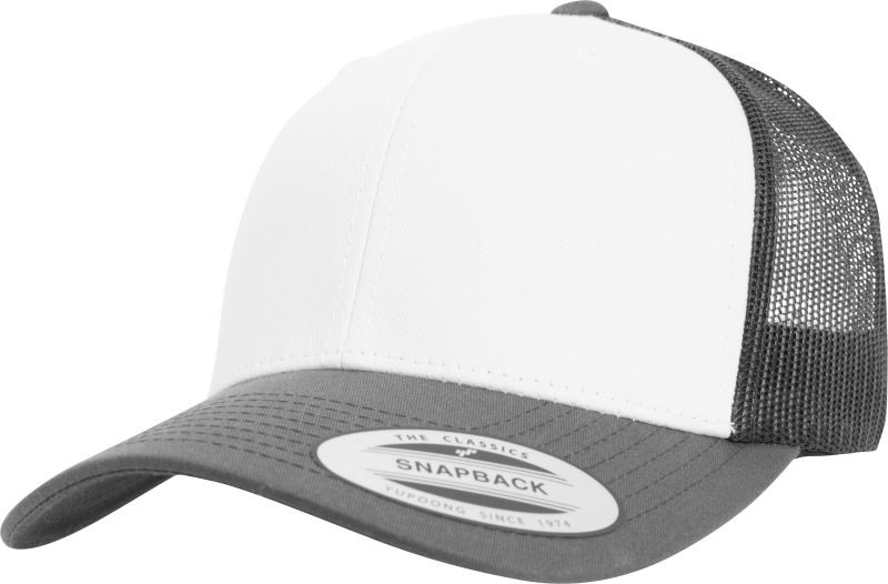 Flexfit 6606CF 6 panelová Trucker kšiltovka 55.06CF dark grey/white/dark grey