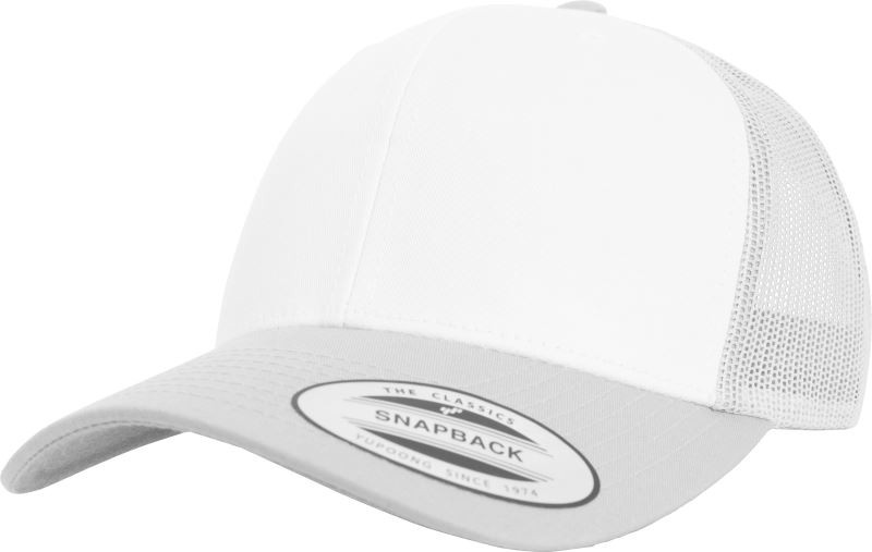 Flexfit 6606CF 6 panelová Trucker kšiltovka 55.06CF silver/white/silver