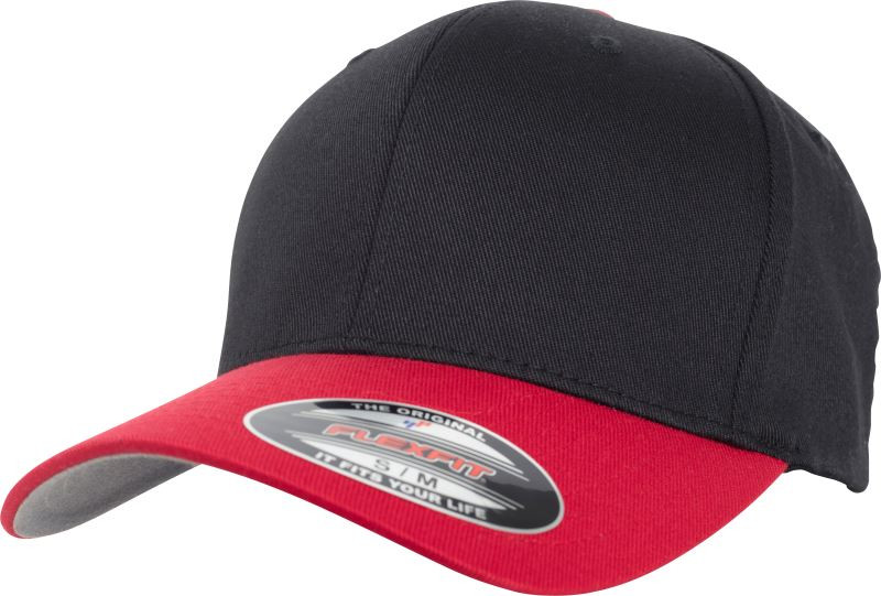 Flexfit 6277T/6277TT 6 Panelová kšiltovka Flexfit Wooly Combed 55.277T black/red