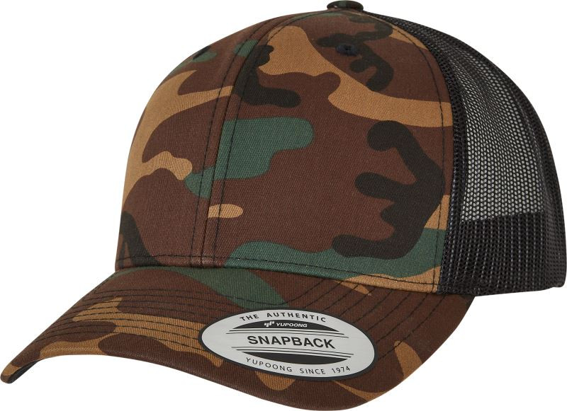 Flexfit 6606C/6606CA 5 panelová Trucker kšiltovka "Camo" 55.606C camo/black