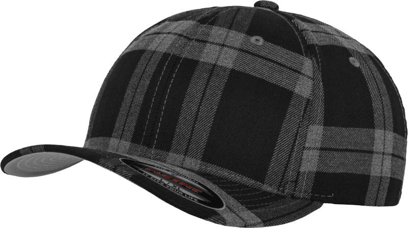 Flexfit 6197 6 panelová kšiltovka "Tartan Plaid" 55.6197 black/grey
