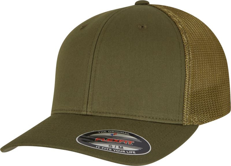 Flexfit 6511 6 panelová Trucker kšiltovka "Mesh" 55.6511 moss green