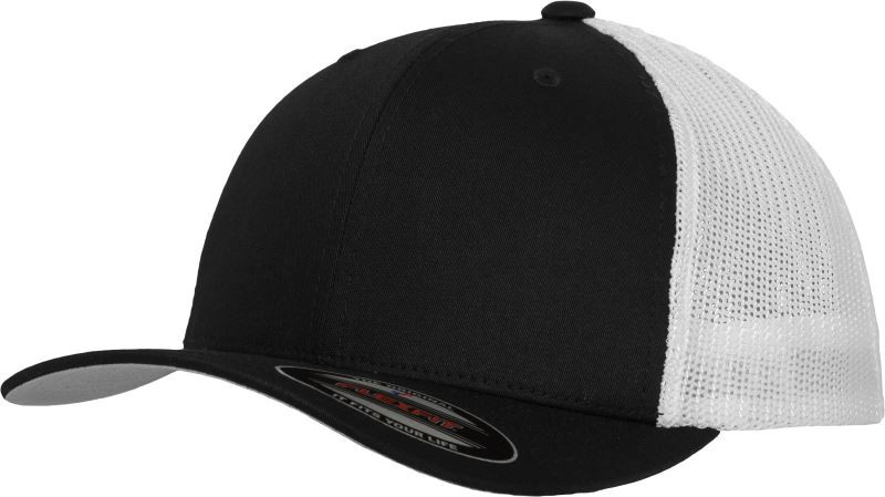 Flexfit 6511 6 panelová Trucker kšiltovka "Mesh" 55.6511 black/white