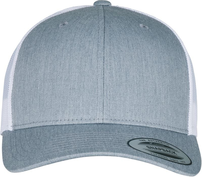 Flexfit 6606/6606T 6 panelová vintage kšiltovka "Trucker" 55.6606 heather grey/white