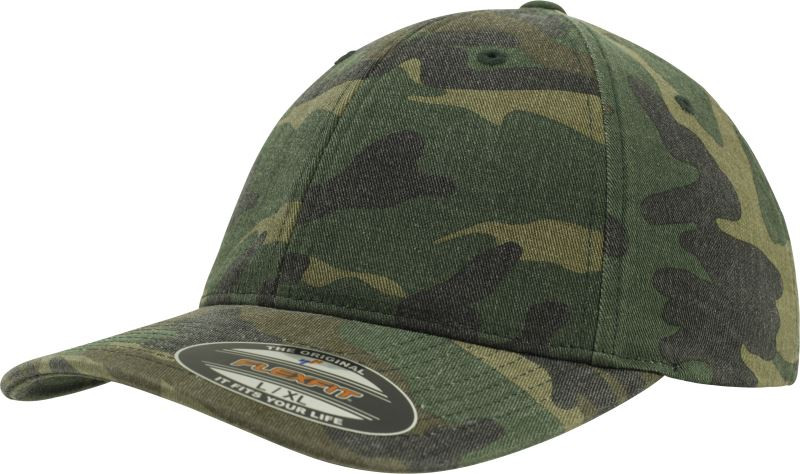 Flexfit 6977CA 6 panelová kšiltovka "Camo" 55.6977 green camo