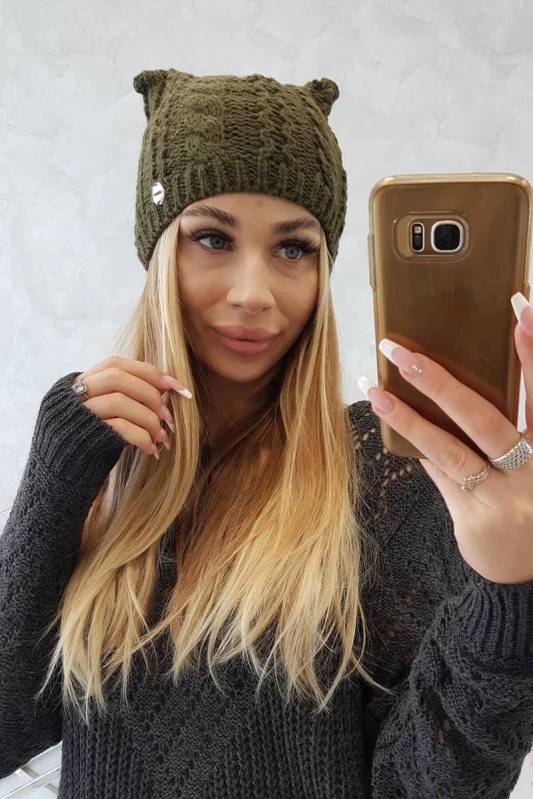 Rabbid K237 khaki fleecová čepice