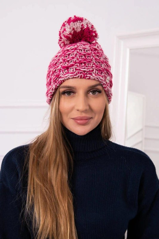 Fleecová čepice Fiona K275 fuchsiová + pudrově růžová