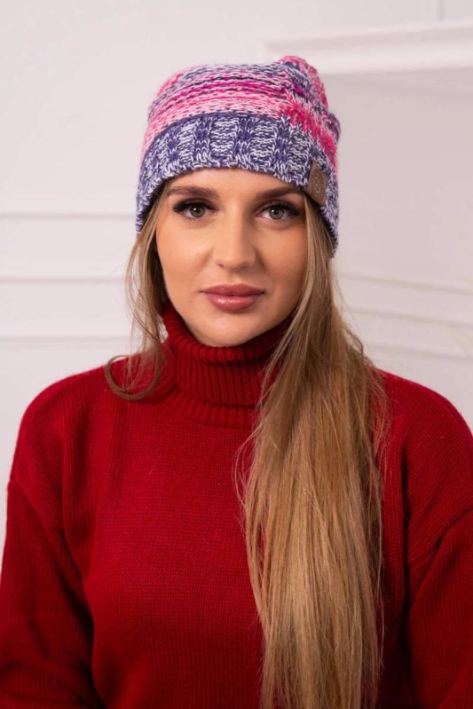 Monika fleecová čepice K256 růžová+tmavě fialová