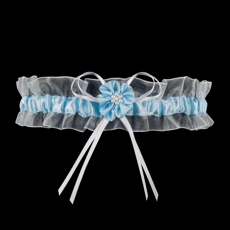 Podvazek PW-33 bílomodrá - Julimex - Dámské oblečení doplňky pásky na stehna