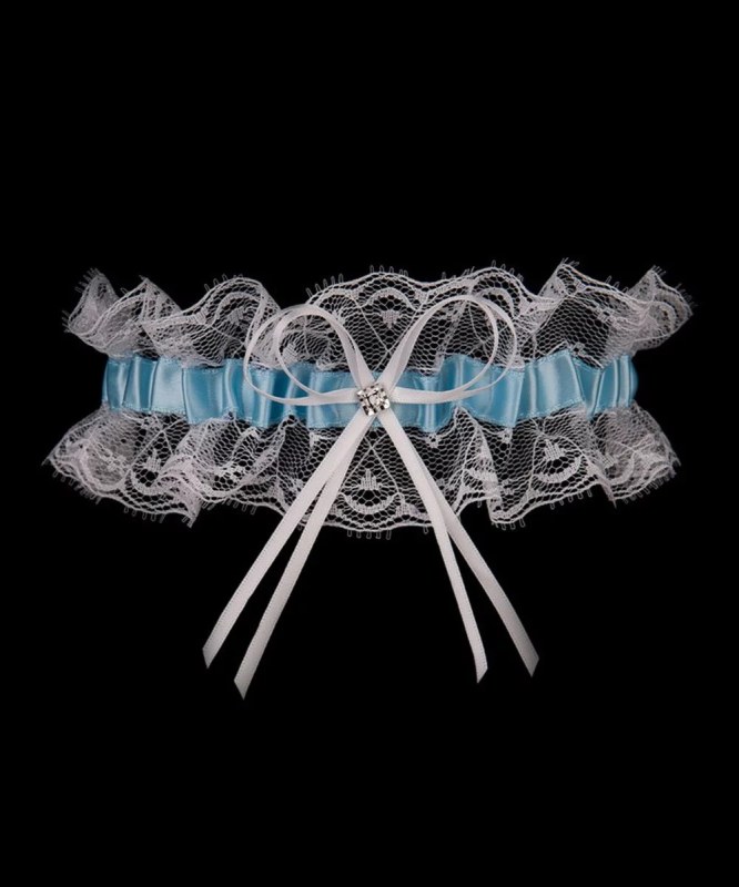 Podvazek PW-27 bílomodrá - Julimex - Dámské oblečení doplňky pásky na stehna