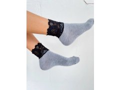 Dámské ponožky 1061 Šedá s&nbsp;černou - Milena