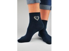 Dámské ponožky s lurexovým srdcem SB027